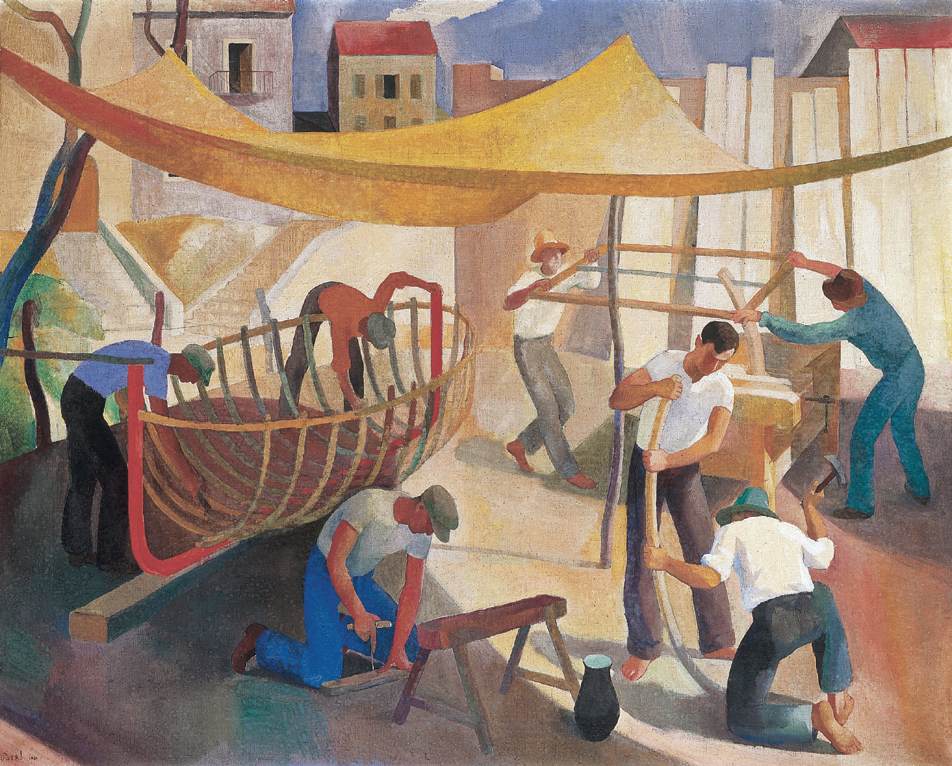 Workers 1930 Painting Karoly Patko Oil Paintings