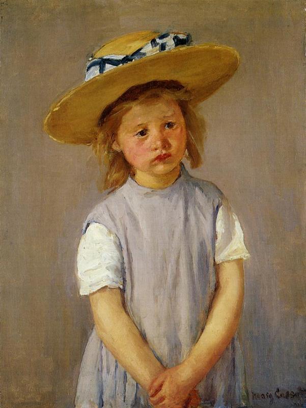 Little Girl in a Big Straw Hat and a Pinnafore 1886 Painting Mary
