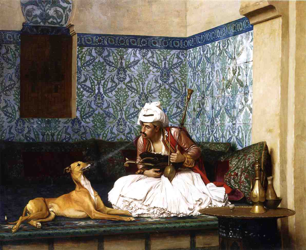 Arnaut Blowing Smoke in His Dog's Nose 1882 | Jean Leon Gerome | Oil Painting