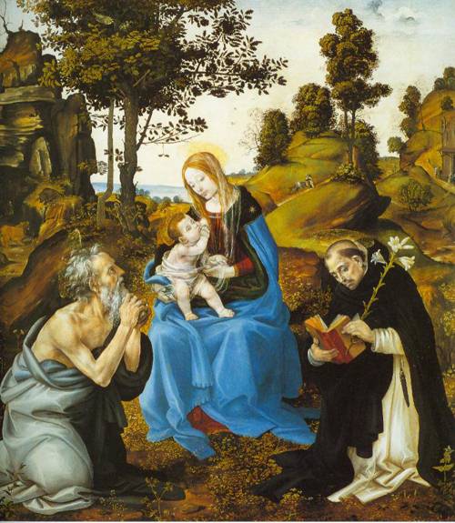 The Virgin And Child With Saints Jerome And Dominic 1485 Painting Filippino Lippi Oil Paintings