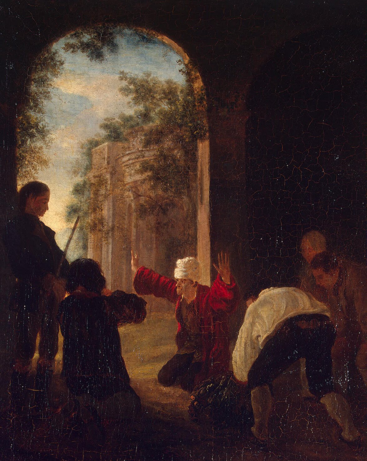 Voltaire on the Theatre Scene Painting Huber Jean Oil Paintings